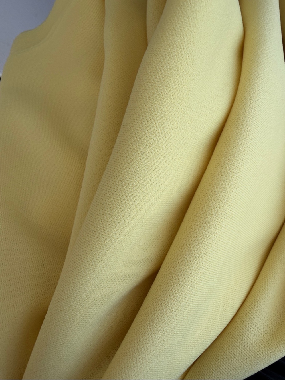 Fabric, 2-Piece Set, 66”W x 85”L + 54”L, Soft Pastel Yellow Polyester Knit